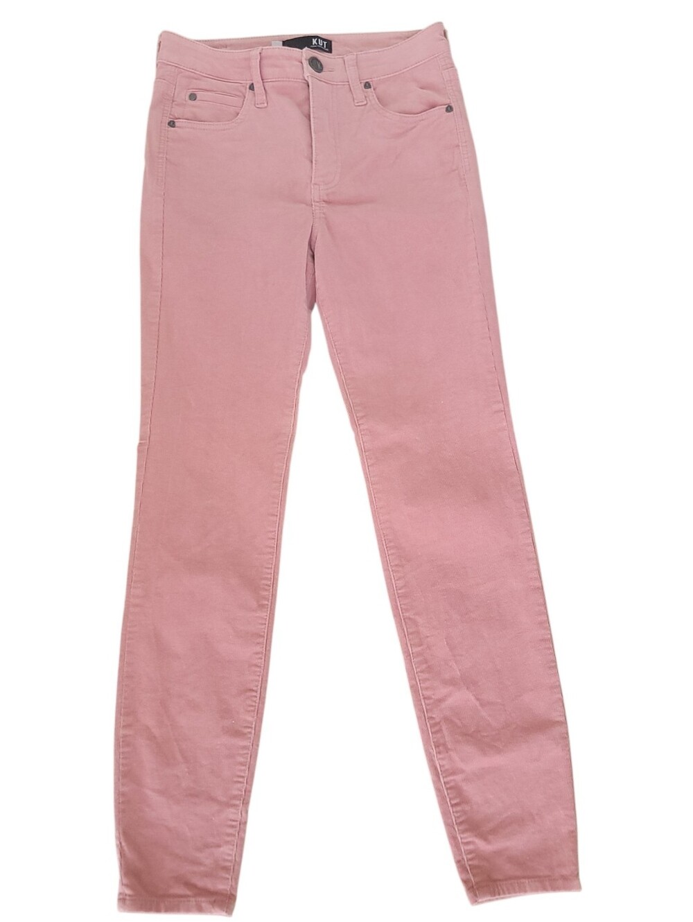 KUT from the Kloth Women's 0 Pink Diana Fab Ab High Rise Stretch Corduroy Pants
